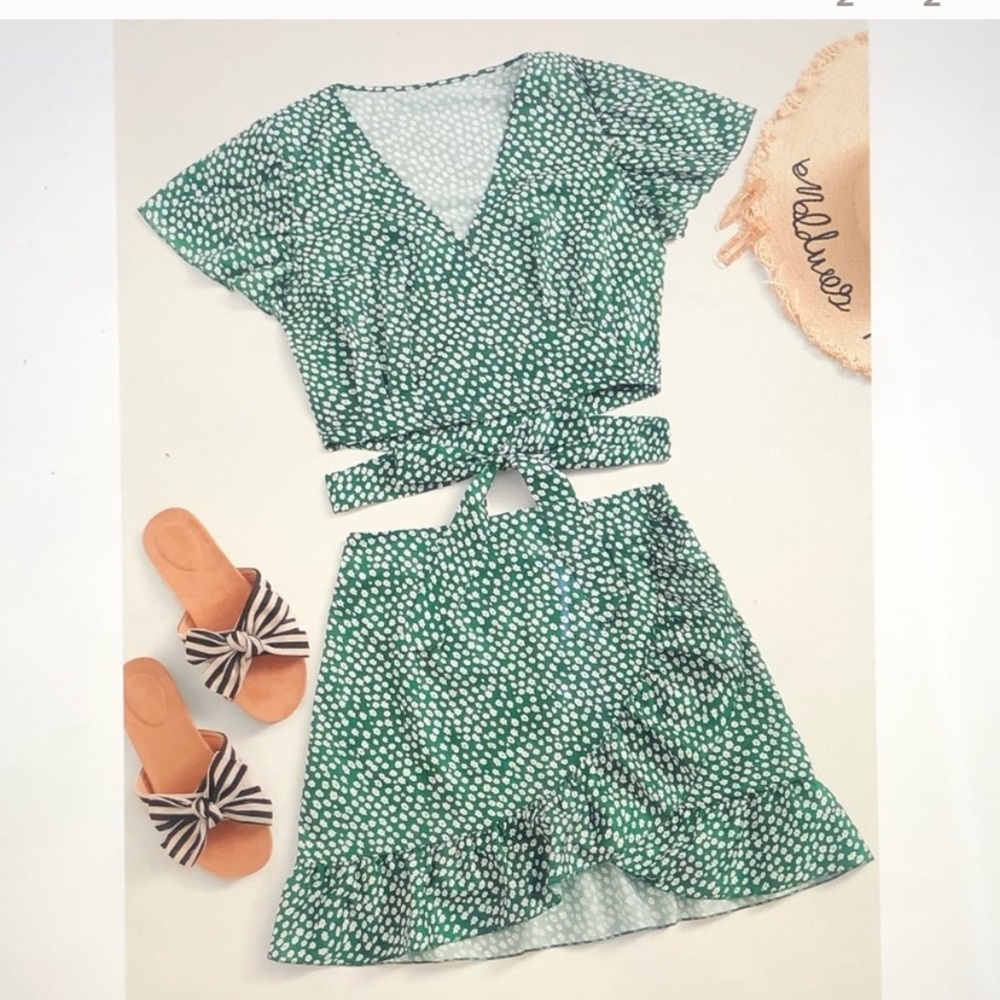 Two Piece Crop Top and Skirt Bundle